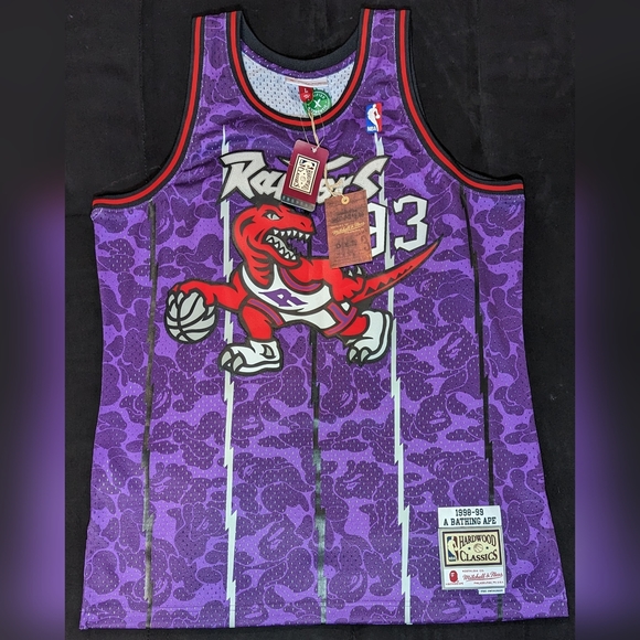 Bape X Mitchell Ness Raptors Camo Basketball Swingman Jersey